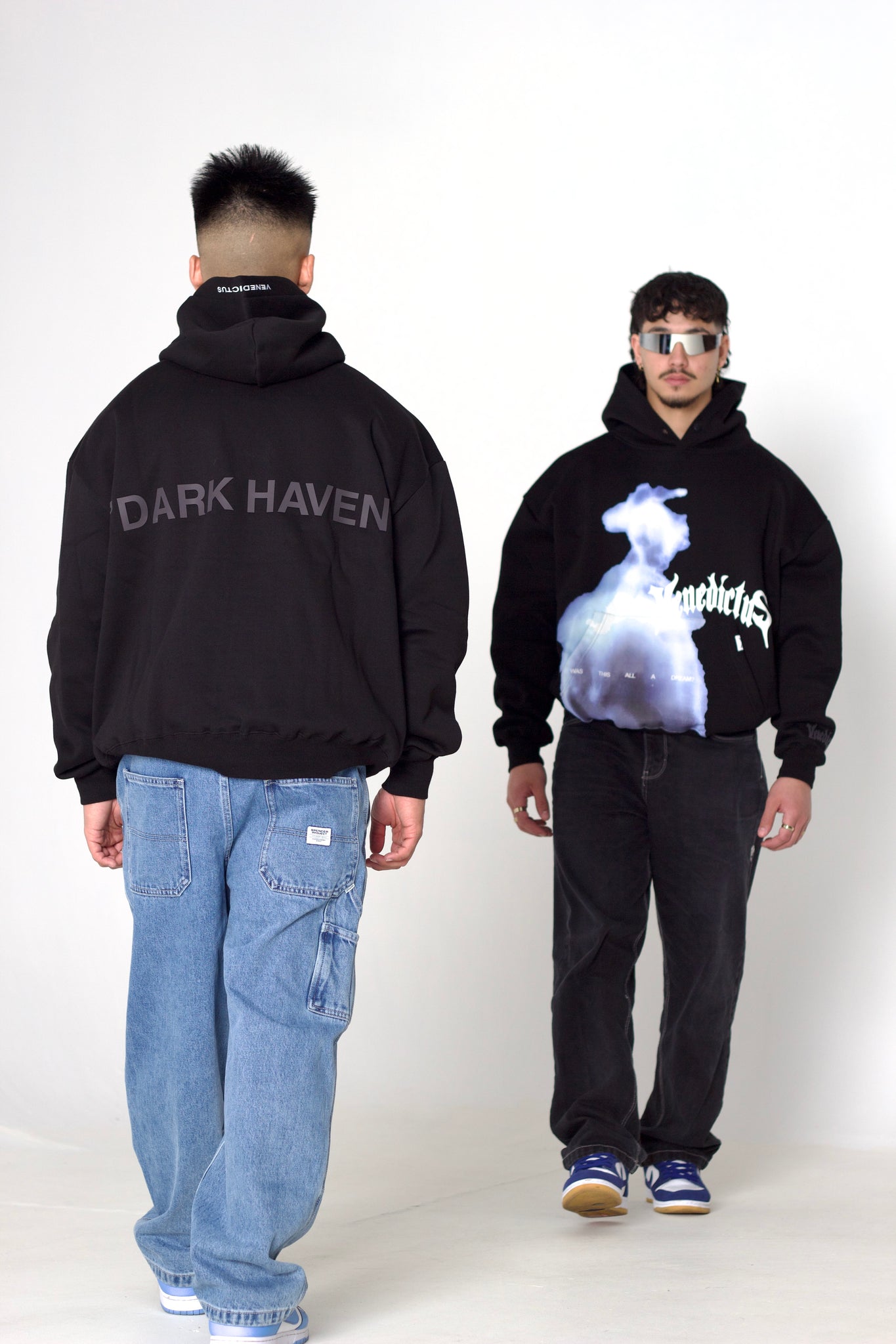 'DARK HAVEN' Blue Soul Hoodie - Black